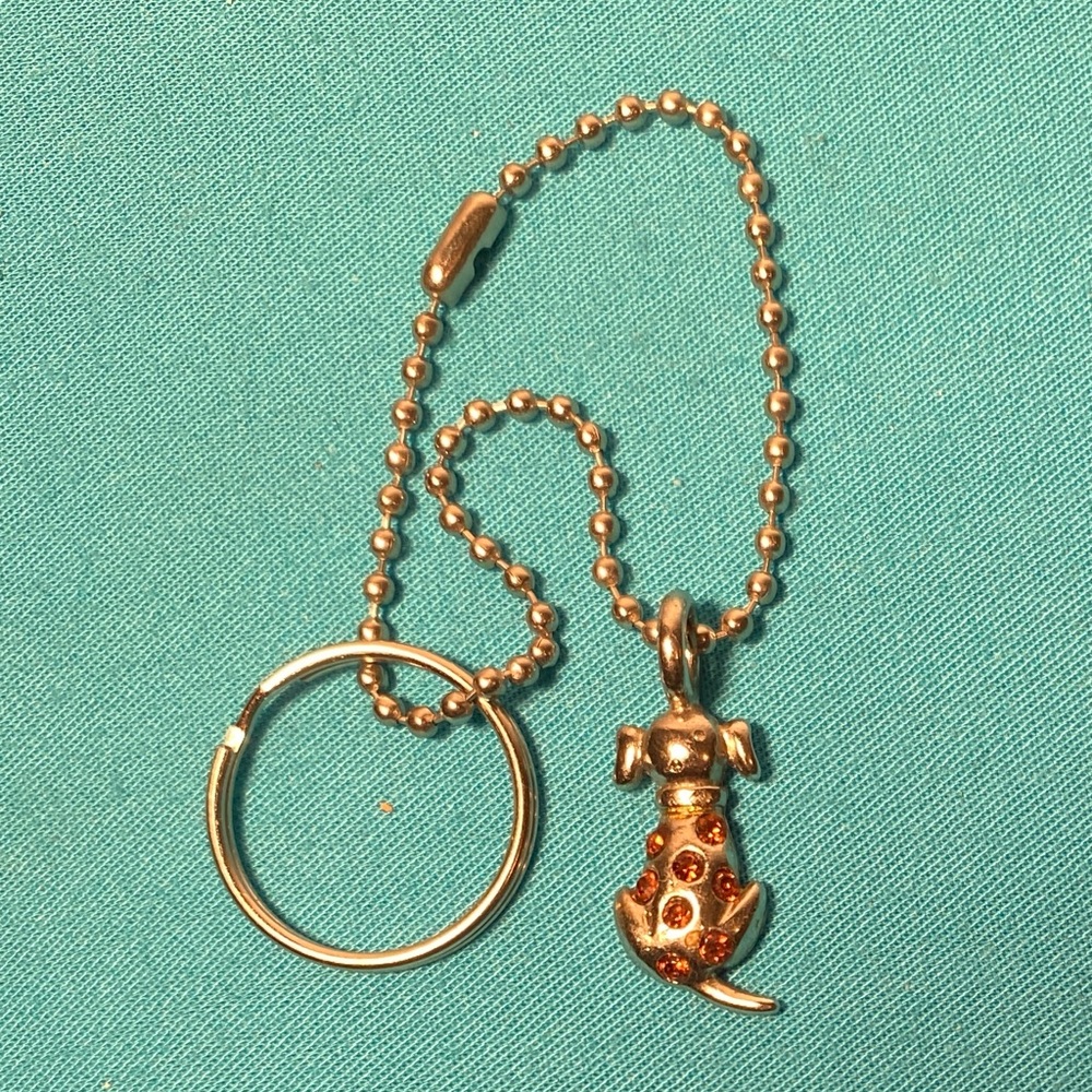 KIS Silver Dog Charm Keychain